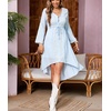 image:imageRVivimos Womens V Neck Bell Sleeve Vintage Floral Embroidered High Low Long DressesSky Blue