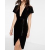 image:imageRVivimos Womens Velvet Elegant Deep V Neck Short Sleeve High Low Midi DressesBlack