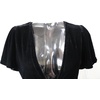 image:imageRVivimos Womens Velvet Elegant Deep V Neck Short Sleeve High Low Midi DressesBlack
