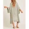 image:imageRVivimos Womens Vintage Floral Print Beach Boho Cardigan Kimono Maxi Swimwear Cover up Dress WrapBeige