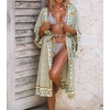 image:imageRVivimos Womens Vintage Floral Print Beach Boho Cardigan Kimono Maxi Swimwear Cover up Dress WrapBeige
