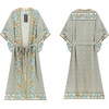 image:imageRVivimos Womens Vintage Floral Print Beach Boho Cardigan Kimono Maxi Swimwear Cover up Dress WrapBeige