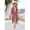image:imageRVivimos Womens Vintage Floral Print Beach Boho Cardigan Kimono Maxi Swimwear Cover up Dress WrapDeepred