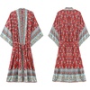 image:imageRVivimos Womens Vintage Floral Print Beach Boho Cardigan Kimono Maxi Swimwear Cover up Dress WrapDeepred