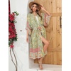 image:imageRVivimos Womens Vintage Floral Print Beach Boho Cardigan Kimono Maxi Swimwear Cover up Dress WrapLightgreen2