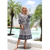 image:imageRVivimos Womens Vintage Floral Print Beach Boho Cardigan Kimono Maxi Swimwear Cover up Dress WrapNavyblue
