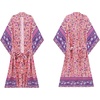 image:imageRVivimos Womens Vintage Floral Print Beach Boho Cardigan Kimono Maxi Swimwear Cover up Dress WrapPink2
