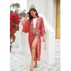 image:imageRVivimos Womens Vintage Floral Print Beach Boho Cardigan Kimono Maxi Swimwear Cover up Dress WrapRed3