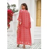 image:imageRVivimos Womens Vintage Floral Print Beach Boho Cardigan Kimono Maxi Swimwear Cover up Dress WrapRed3