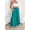 image:imageRVivimos Womens Wide Leg Lounge Pants Elastic High Waisted Drawstring Tie Casual Flowy Palazzo Pants Trousers with PocketsGreen