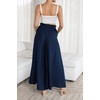 image:imageRVivimos Womens Wide Leg Lounge Pants Elastic High Waisted Drawstring Tie Casual Flowy Palazzo Pants Trousers with PocketsNavyblue