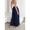 image:imageRVivimos Womens Wide Leg Lounge Pants Elastic High Waisted Drawstring Tie Casual Flowy Palazzo Pants Trousers with PocketsNavyblue