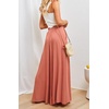 image:imageRVivimos Womens Wide Leg Lounge Pants Elastic High Waisted Drawstring Tie Casual Flowy Palazzo Pants Trousers with PocketsOrange