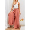 image:imageRVivimos Womens Wide Leg Lounge Pants Elastic High Waisted Drawstring Tie Casual Flowy Palazzo Pants Trousers with PocketsOrange