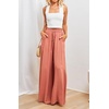 image:imageRVivimos Womens Wide Leg Lounge Pants Elastic High Waisted Drawstring Tie Casual Flowy Palazzo Pants Trousers with PocketsOrange