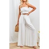 image:imageRVivimos Womens Wide Leg Lounge Pants Elastic High Waisted Drawstring Tie Casual Flowy Palazzo Pants Trousers with PocketsWhite