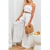 image:imageRVivimos Womens Wide Leg Lounge Pants Elastic High Waisted Drawstring Tie Casual Flowy Palazzo Pants Trousers with PocketsWhite