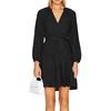 image:imageRVivimos Long Sleeve Cotton Dresses for Women Fall Casual V Neck ALine Tiered Mini Spring Dresses with BeltBlack
