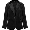 image:imageRVivimos Velvet Blazers for Women 2026 Fall Winter Casual Long Sleeve Front Button Warm Jackets Coat with PocketsBlack