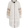 image:imageRVivimos Womens Autumn Long Sleeve Embroidery Oversized Single Breasted Button Up Dresses with PocketsBeige