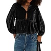 image:imageRVivimos Womens Fall Velvet Tops 2026 Long Sleeve Tie Front Casual Jackets Cardigan Vintage Loose Short CoatBlack