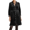 image:imageRVivimos Womens Fall Winter Velvet Shirt Dress 2026 Long Sleeve Button Down Loose Flowy Knee Length DressBlack
