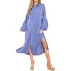 image:imageRVivimos Womens Long Sleeve Cotton Oversized Dress Casual Button Down Loose Slit Midi Dress with PocketVeryperi