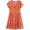 image:imageRVivimos Womens Short Sleeve Floral Print V Neck Cotton Tunic DressOrange
