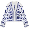 image:imageRVivimos Womens Summer Fall Cotton Long Sleeves Button Down Floral Embroidery Casual VNeck Coat JacketWhite