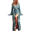 image:imageRVivimos Womens Summer Long Sleeve Cardigan Sexy Maxi DressesMulticolorblue