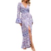 image:imageRVivimos Womens Summer Long Sleeve Cardigan Sexy Maxi DressesPurple