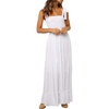 image:imageRVivimos Womens Summer Straps Cotton Irregular Polka Dot Ruffles Midi DressWhite2