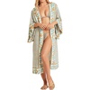 image:imageRVivimos Womens Vintage Floral Print Beach Boho Cardigan Kimono Maxi Swimwear Cover up Dress WrapBeige