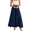 image:imageRVivimos Womens Wide Leg Lounge Pants Elastic High Waisted Drawstring Tie Casual Flowy Palazzo Pants Trousers with PocketsNavyblue