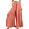 image:imageRVivimos Womens Wide Leg Lounge Pants Elastic High Waisted Drawstring Tie Casual Flowy Palazzo Pants Trousers with PocketsOrange