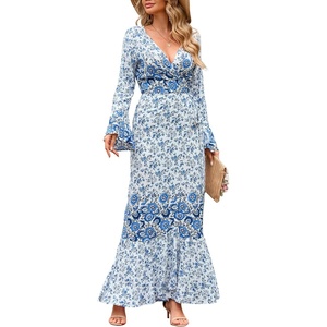 image:imageRVivimos Womens Summer Long Sleeve Cardigan Sexy Maxi DressesWhiteblue