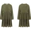 image:imageRVivimos Cotton Casual Dresses for Women Long Sleeve V Neck Tiered Flowy Mini Tunic DressArmy Green