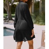image:imageRVivimos Cotton Casual Dresses for Women Long Sleeve V Neck Tiered Flowy Mini Tunic DressBlack