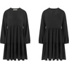 image:imageRVivimos Cotton Casual Dresses for Women Long Sleeve V Neck Tiered Flowy Mini Tunic DressBlack