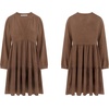 image:imageRVivimos Cotton Casual Dresses for Women Long Sleeve V Neck Tiered Flowy Mini Tunic DressBrown