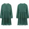 image:imageRVivimos Cotton Casual Dresses for Women Long Sleeve V Neck Tiered Flowy Mini Tunic DressDark Green
