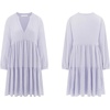 image:imageRVivimos Cotton Casual Dresses for Women Long Sleeve V Neck Tiered Flowy Mini Tunic DressLight Purple