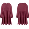 image:imageRVivimos Cotton Casual Dresses for Women Long Sleeve V Neck Tiered Flowy Mini Tunic DressWine Red