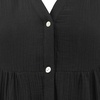 image:imageRVivimos Cotton Dresses for Women Summer V Neck 34 Flare Sleeve Button Front Casual Loose Tiered Mini DressBlack
