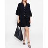 image:imageRVivimos Cotton Dresses for Women Summer V Neck 34 Flare Sleeve Button Front Casual Loose Tiered Mini DressBlack