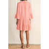 image:imageRVivimos Cotton Dresses for Women Summer V Neck 34 Flare Sleeve Button Front Casual Loose Tiered Mini DressCoralpink