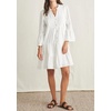 image:imageRVivimos Cotton Dresses for Women Summer V Neck 34 Flare Sleeve Button Front Casual Loose Tiered Mini DressWhite