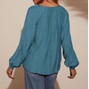 image:imageRVivimos Fall Summer Tops for Women Long Sleeve Button Up Henley V Neck Casual Loose Dressy BlousesBlue