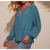 image:imageRVivimos Fall Summer Tops for Women Long Sleeve Button Up Henley V Neck Casual Loose Dressy BlousesBlue