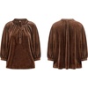 image:imageRVivimos Fall Tops for Women 2026 Velvet 34 Sleeve Henley Button Up Loose Casual Blouses ShirtsBrown